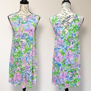 Lilly Pulitzer Kristen Lilly Loves Hawaii Pink Floral Sleeveless Mini Dress XS